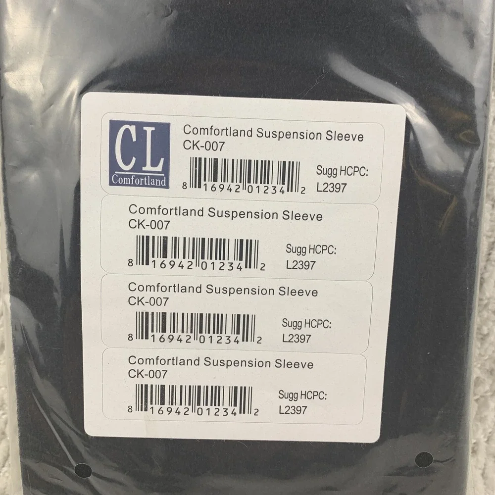 NEW Comfortland CK-007 Knee Brace Suspension Sleeve L2397‎ Black Comfort Land